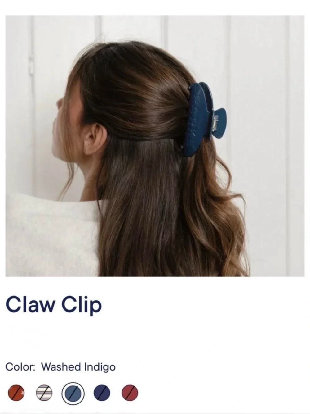 PARKE Oversized Claw Clip | Washed Indigo | July Coastal Drop | BNWT